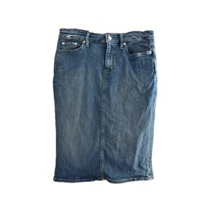 Lauren Ralph Lauren Stretch Denim Blue Mid Rise Pencil Skirt - Size 4